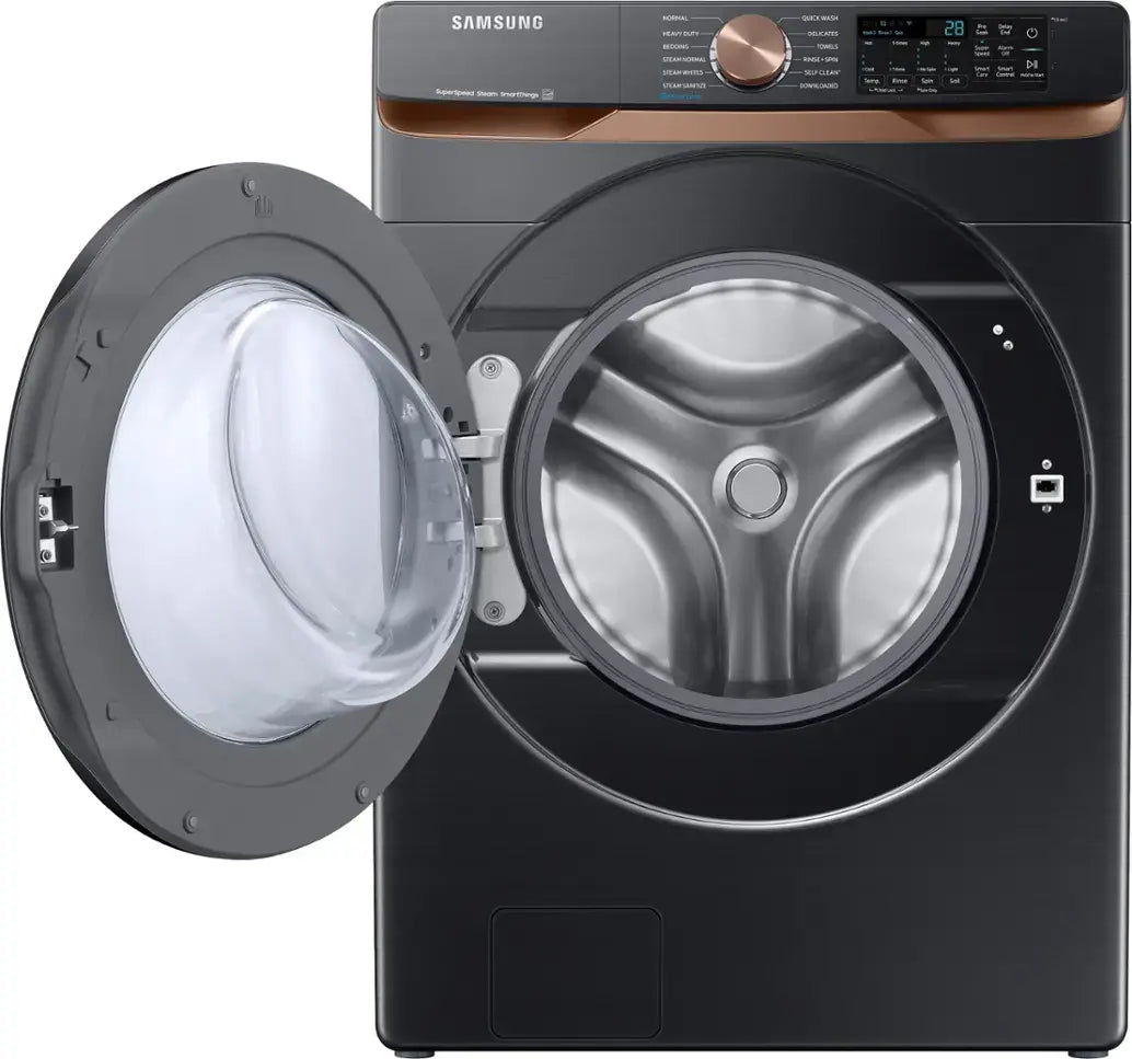 5.0 cu. ft. Extra Large Capacity Smart Front Load Washer with Super Speed Wash and Steam in Brushed Black - WF50BG8300AVUS (01J157AXB00653Z)