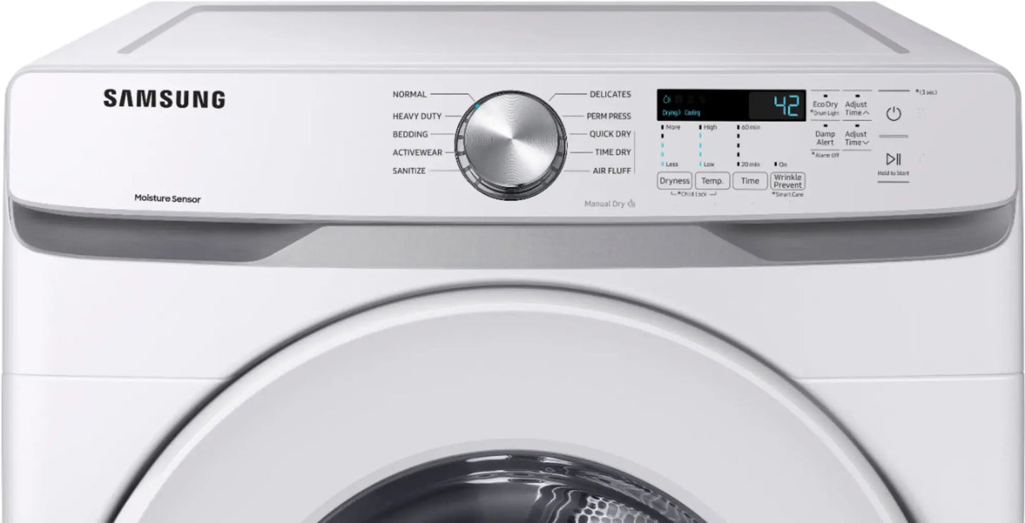 Samsung 7.5-cu ft Stackable Electric Dryer (White) - DVE45T6000W/A3 (0B5D5BAX807117A)