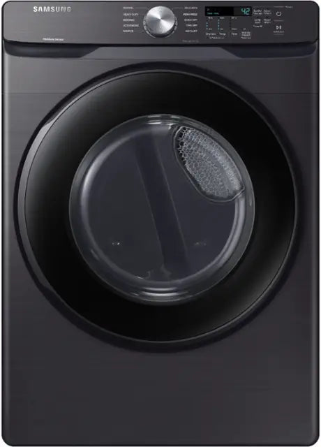 Samsung 7.5-cu ft Reversible side swing Stackable Electric Dryer (Fingerprint Resistant Black Stainless Steel) - DVE45T6000V/A3 (0B6N5BAX902458P)