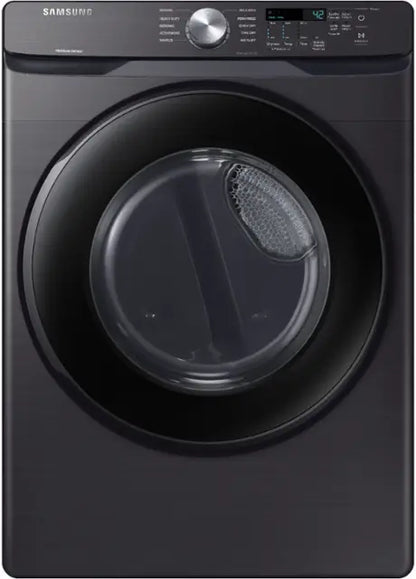 Samsung 7.5-cu ft Reversible side swing Stackable Electric Dryer (Fingerprint Resistant Black Stainless Steel) - DVE45T6000V/A3 (0B6N5BAX902458P)