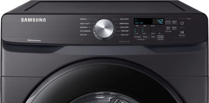 Samsung 7.5-cu ft Reversible side swing Stackable Electric Dryer (Fingerprint Resistant Black Stainless Steel) - DVE45T6000V/A3 (0B6N5BAX902458P)