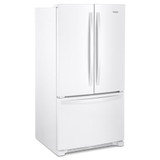 BLP00397 - Whirlpool - 35 in. 25.2 cu. ft. Full-Depth French Door Bottom Mount Refrigerator in White with Elevated Deli Drawer - DENTED