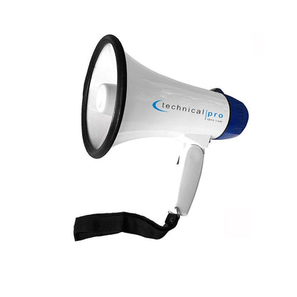 Technical Pro MPH20BL 20W Portable Megaphone with Siren, 300M Voice Range Blue Bullhorn