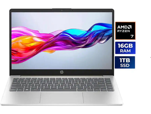 HP - 14" HD Laptop AMD Ryzen 7 7730U 16GB Memory 1 TB NVMe SSD AMD Radeon Graphics Windows 11 Home14-EM0085CL-C