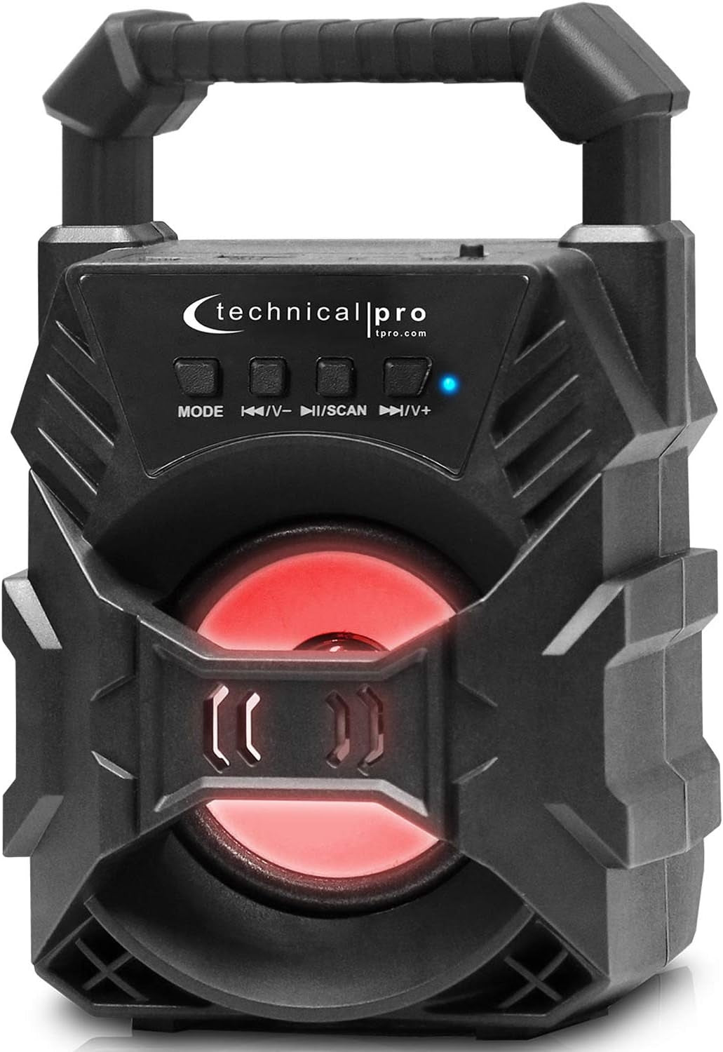 Technical Pro BOOM1 Rechargeable Bluetooth LED Speaker with 3-Inch Woofer