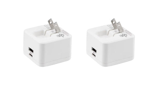 Philips AC-USB Wall Chargers USB-A port & USB-C port - 2 pack DLP3743W37