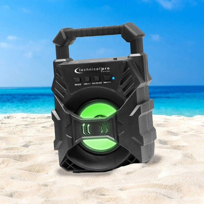 Technical Pro BOOM1 Rechargeable Bluetooth LED Speaker with 3-Inch Woofer