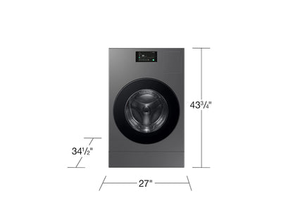 Samsung - Bespoke AI Laundry Combo 5.3 Cu. Ft. All-in-One Washer with Super Speed and Ventless Heat Pump Electric Dryer - Dark Steel - WD53DBA900HZA1 (1MYH53AX802024P)