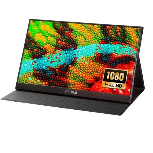 Lifelong 15.6" 1080P Portable Monitor G70-T IPS, Built-In Speakers, 60Hz, HDMI & USB-C G70-T-BF