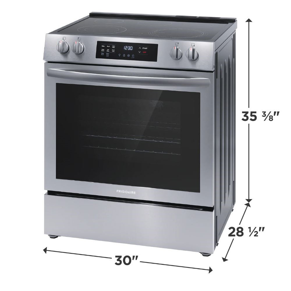 Frigidaire - 5.3 Cu. Ft. Freestanding Electric Range with Convection Bake - Stainless Steel - FCFE3083AS- SN VF43540887