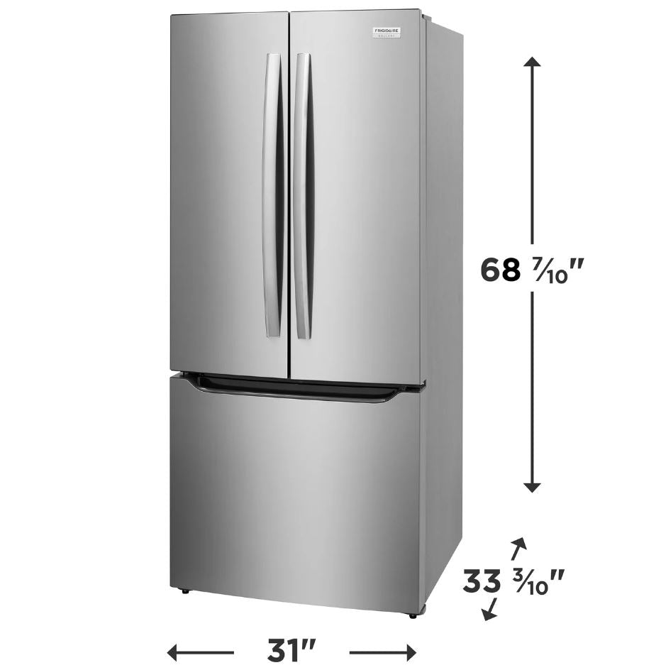 Frigidaire Gallery - 30 in. 20 cu. ft. Standard Depth French Door Refrigerator with Internal Water Dispenser - Stainless Steel  - GRFN2023AF- SN 1K41381760