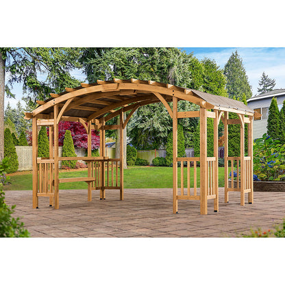 BJF250116 Berkley Jensen 14′ x 10′ Cedar Wood with Fabric Top Pergola