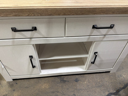 AH139 Savonport Brown/White XL TV Stand(Front has scratches)