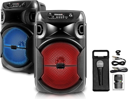 Technical Pro  2 X BOOMPACK8 8" Wireless Rechargeable Bluetooth Speakers+Microphone