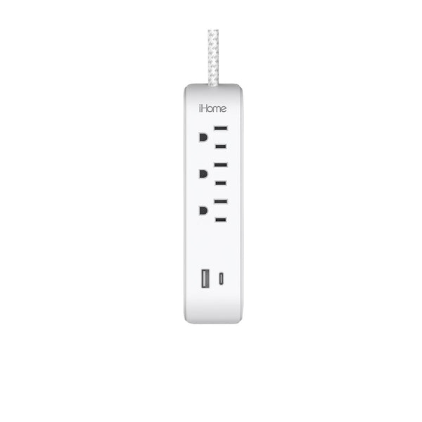 iHome Power Strip with USB and Cord - White 2IHAC2268W0L2