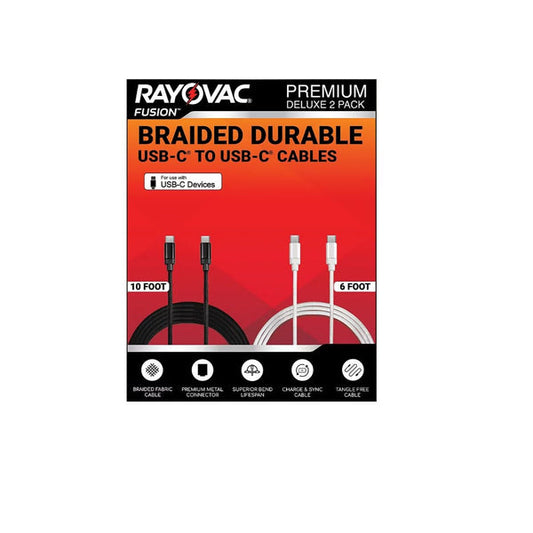 Rayovac USB-C Cables, 2 pack RV2434