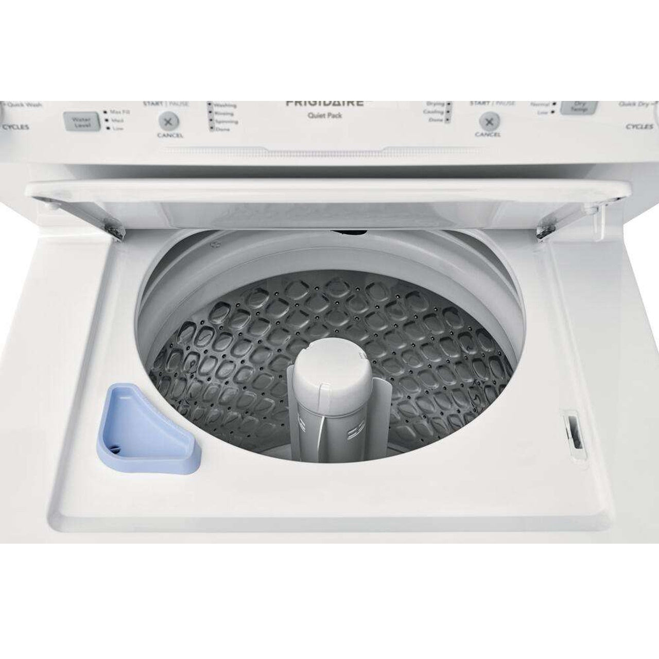 Frigidaire - Electric Washer/Dryer Laundry Center - 3.9 Cu. Ft Washer and 5.5 Cu. Ft. Dryer - White - FLCE7522AW- SN 4E42504096