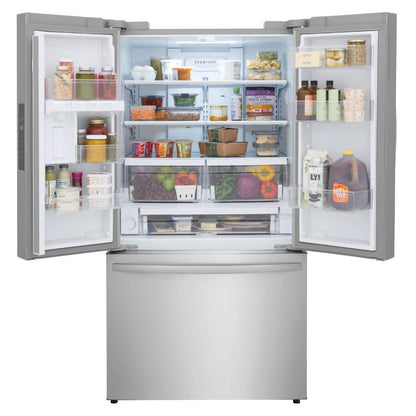 Frigidaire - 36 in 28.8 cu. ft. Standard Depth French Door Refrigerator in with Internal Water Dispenser - Stainless Steel  - FRFN2813AF- SN 4A437112067