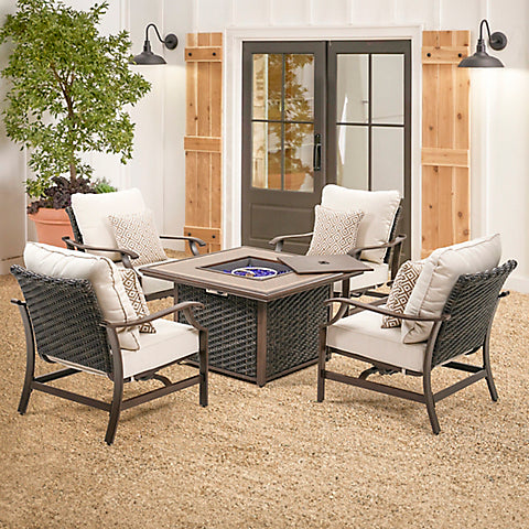 BJF250086 Berkley Jensen Outdoor Patio Portsmouth 5-Pc. Fire Chat Set