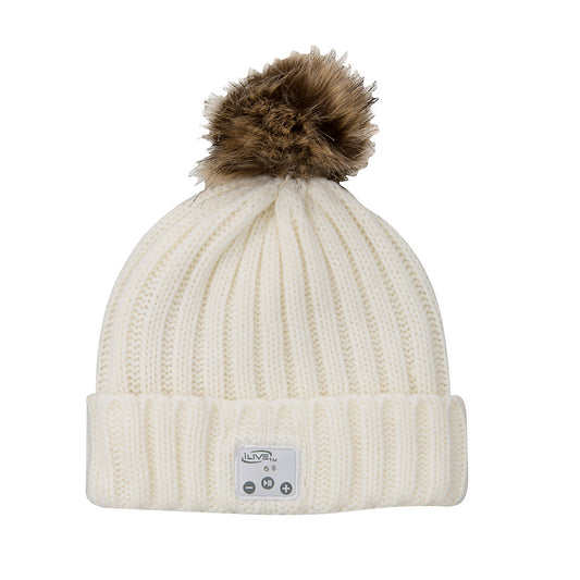 iLive Wireless Knit Cap with Built-in Speaker and Microphone, White IAKB48CW