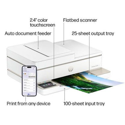 HP Envy 6558E Wireless All-in-One Color Photo Inkjet Printer White 714N8A