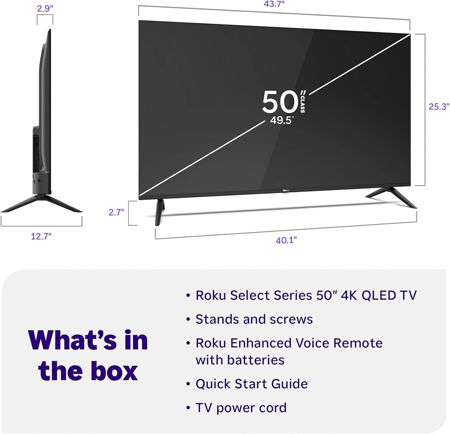 Roku 50" Class Select Series 4K QLED Smart RokuTV (2026) 50R5D5