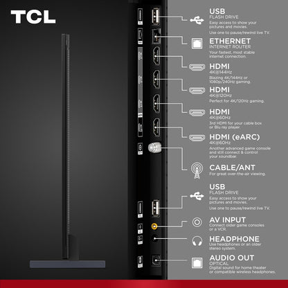 AZ0000000002914 TCL 98" Class QM8-Series 4K UHD HDR QD Mini LED Smart Google TV 98QM851G As Is No Warranty