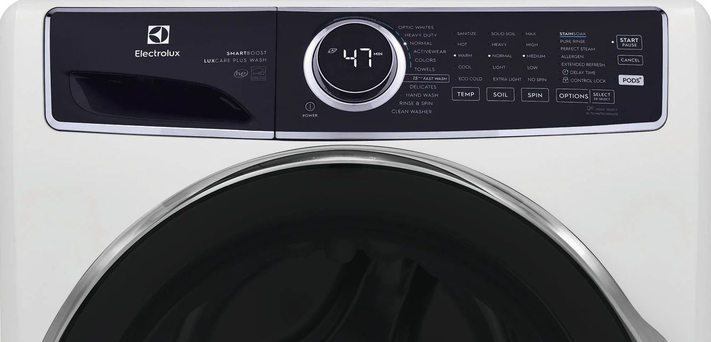 Electrolux - 4.5 Cu.Ft. Stackable Front Load Washer with Steam and SmartBoost Wash System - White - ELFW7637AW- SN 4C42710251