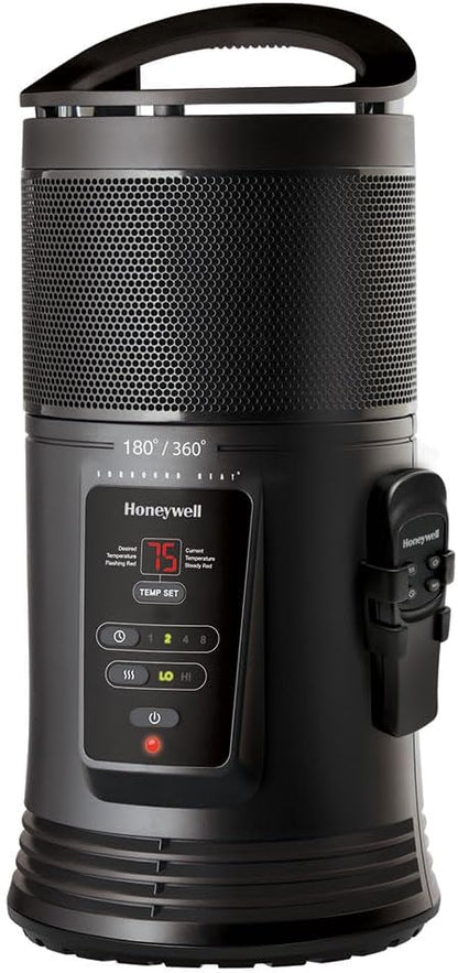 AC250612 Honeywell HZ-445R Ceramic Surround Heat Whole Room Heater with Remote Control, Black