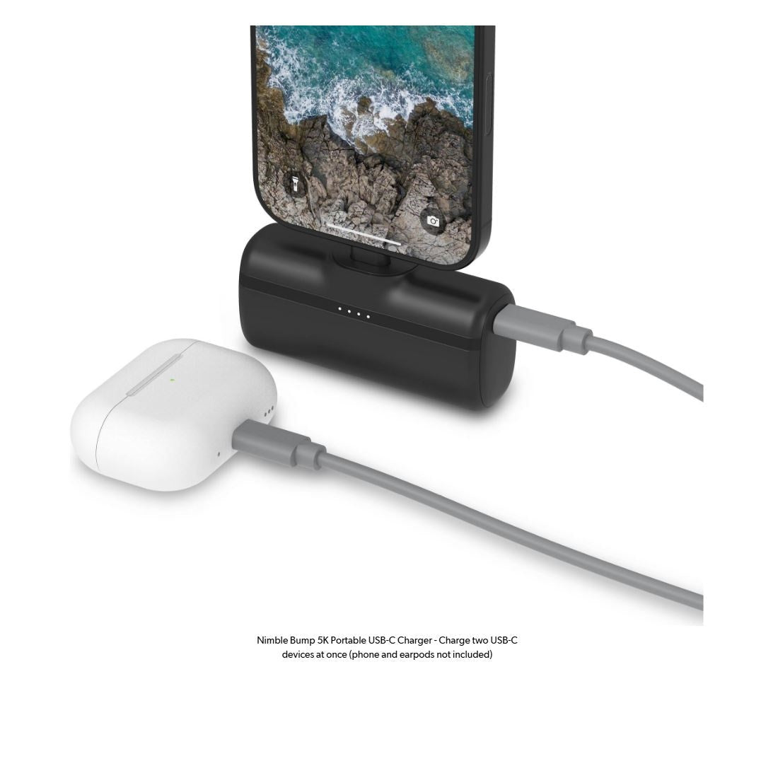 Nimble Bump 5000 mAh USB-C Power Bank with Foldable USB-C Connector Black NB-BPC-5K1C