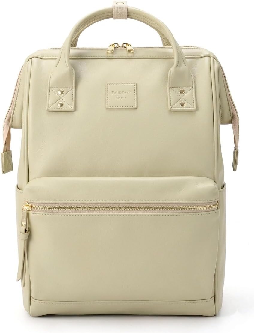 Leather Laptop Backpack for Women 15 inch Teacher Work Travel Bag