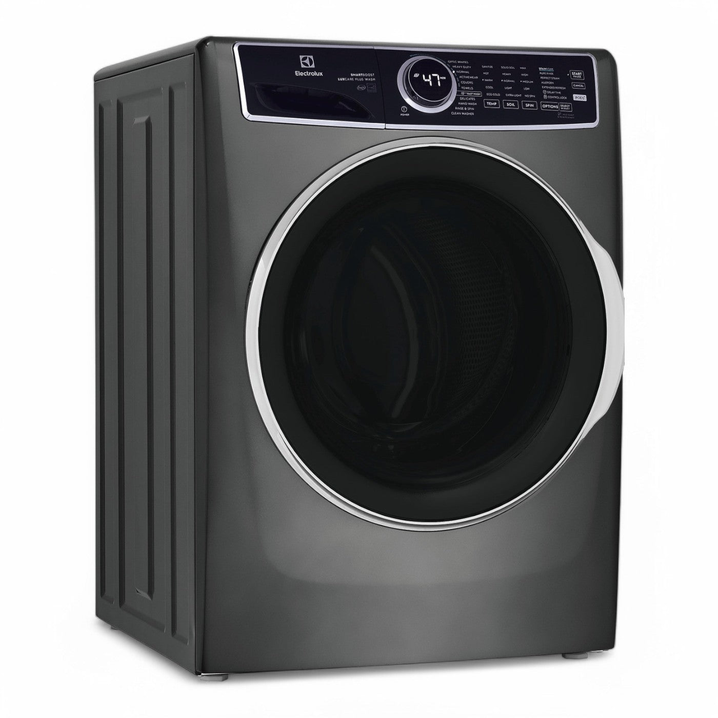 Electrolux - 4.5 Cu.Ft. Stackable Front Load Washer with Steam and SmartBoost Wash System - Titanium - ELFW7637AT- SN 4C42807180