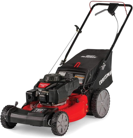 AC250038 CRAFTSMAN M215 21-Inch 3-in-1 High-Wheeled FWD Self-Propelled Gas Powered Lawn Mower with Bagger