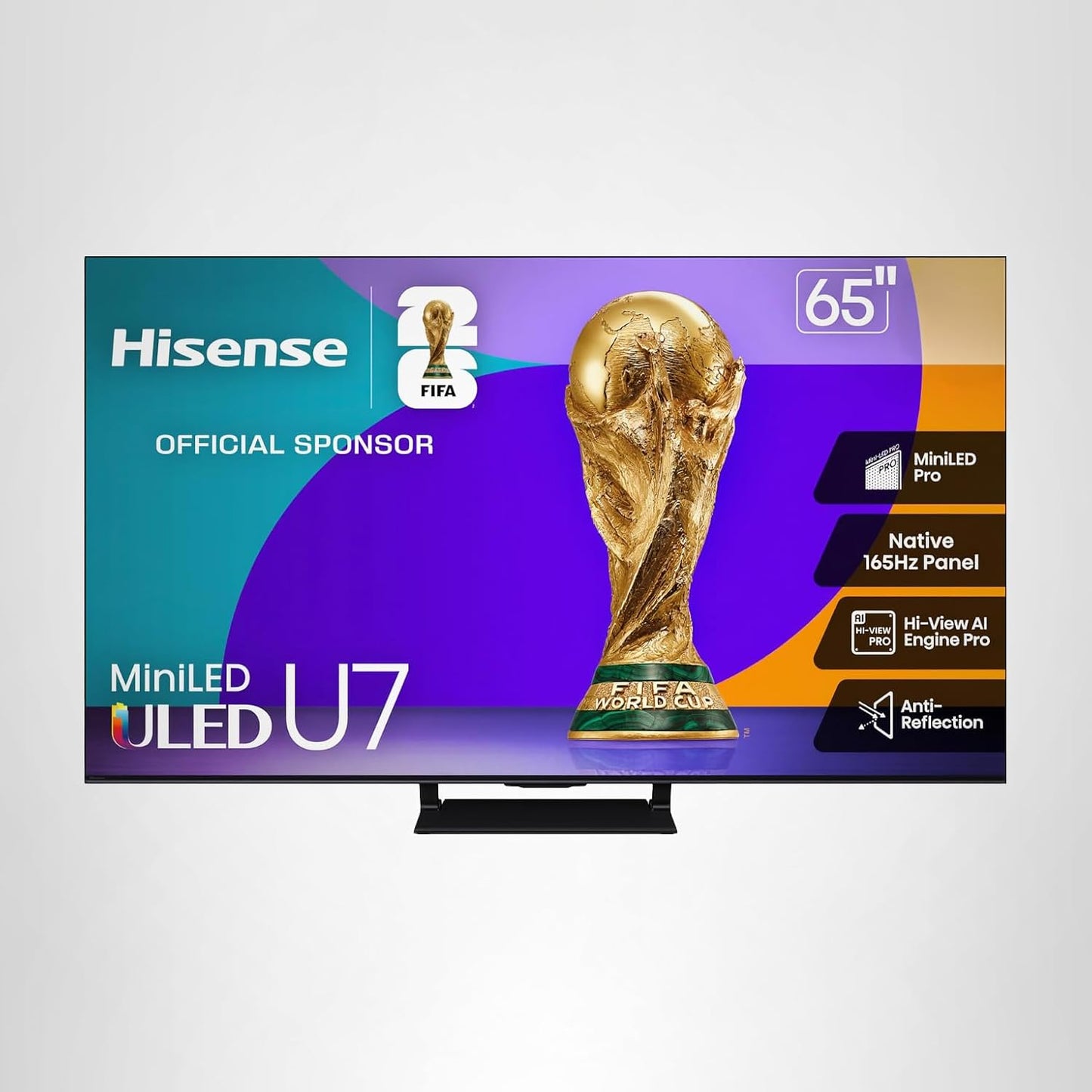 Hisense 65" U7 Mini-LED ULED 4K UHD Best Premium Gaming Google Smart TV - QLED, Native 165Hz, VRR 288, Up to 3000 Nits, HDR10+, Dolby Vision IQ · Atmos, IMAX Enhanced, 2.1.2 CH  65U75QG-R