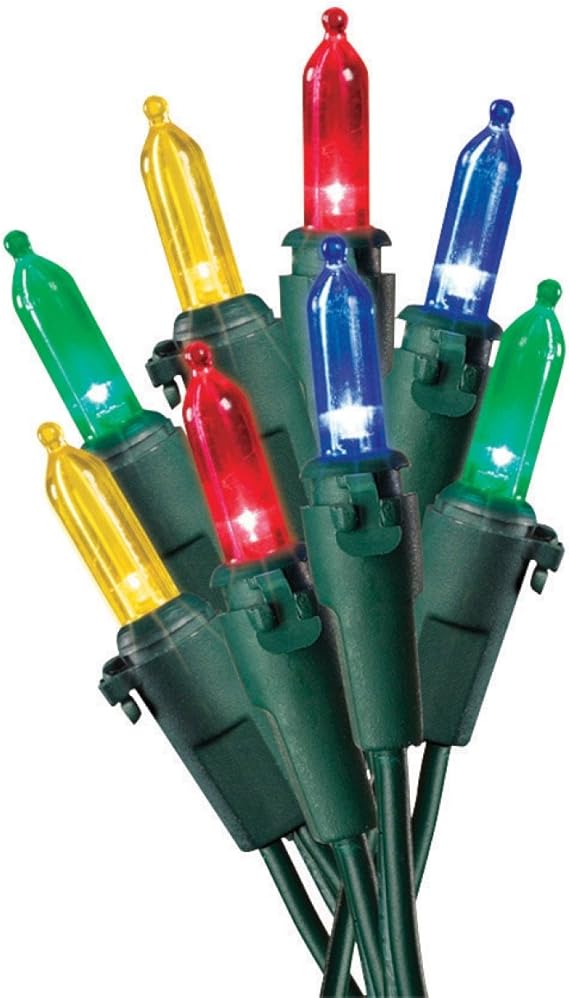 AC250644 Celebrations 40832-71 Traditional Glass Look Led Light Set, 50 Multi-Color Lights