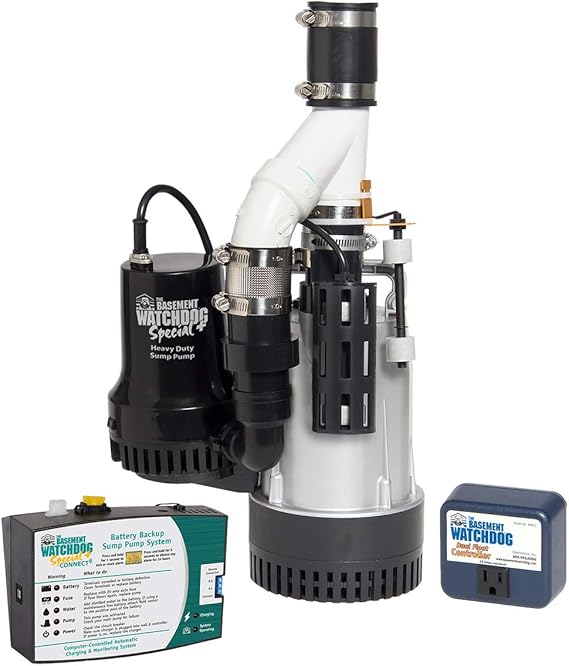 AC250185 American Fluorescent Bw4000 1730 Gallons Per Hour Basement Watchdog Combination Primary and Back-Up Pump System
