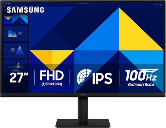 SAMSUNG 27" (S30GD) Essential Monitor with IPS Panel and Tilt Only Stand, 100Hz Refresh Rate, Ergonomic Design, Advanced Eye Care, Game Mode LS27D300GA-R