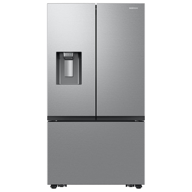 BLP00488 - Samsung - 31 cu. ft. Mega Capacity Standard Depth 3-Door French Door Refrigerator in Stainless Steel with External Dispenser - RF32CG5B10SRA