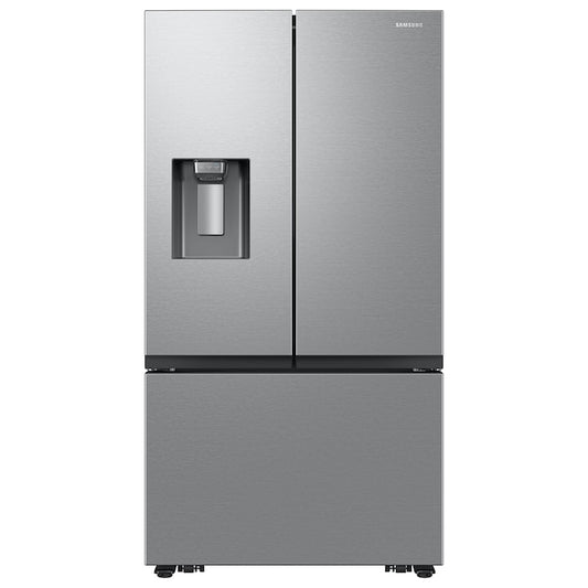 BLP00488 - Samsung - 31 cu. ft. Mega Capacity Standard Depth 3-Door French Door Refrigerator in Stainless Steel with External Dispenser - RF32CG5B10SRA