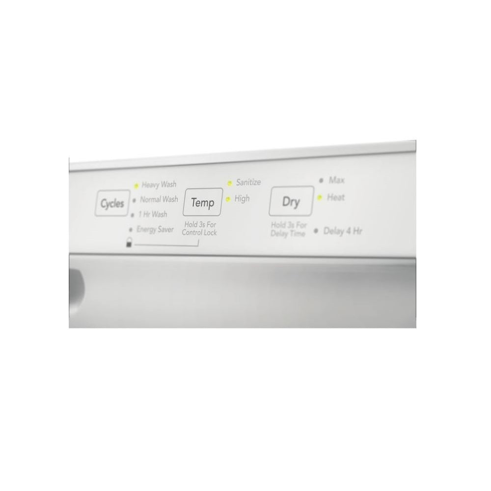 Frigidaire - 24 in Front Control Built-In Tall Tub Dishwasher with 4-cycles and DishSense Sensor Technology - White  - FDPC4314AW- SN TH44000153