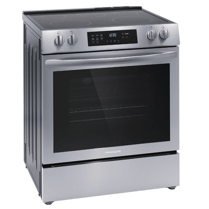 Frigidaire - 5.3 Cu. Ft. Freestanding Electric Range with Convection Bake - Stainless Steel - FCFE3083AS- SN VF43540887