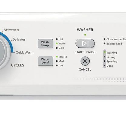 Frigidaire - Electric Washer/Dryer Laundry Center - 3.9 Cu. Ft Washer and 5.5 Cu. Ft. Dryer - White - FLCE7522AW- SN 4E42812274