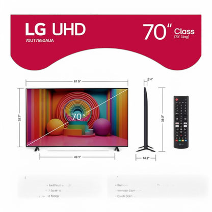 LG 70” Class UT7550 Series 4K UHD Smart TV  70UT7550AUA-R