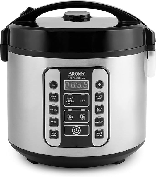 AC250862 Aroma Housewares AROMA® Professional 20-Cup (Cooked) / 5Qt. Digital Rice Cooker, Steamer, and Slow Cooker Pot with 10 Smart Cooking Modes, Including Sauté-then-Simmer