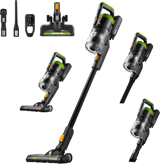 Eureka RapidClean Pro Cordless Vacuum Cleaner for Hard Floors, Lightweight Stick Vacuum LED Headlights, Convenient Stick and Handheld Vac, Green,  NEC285GR-O