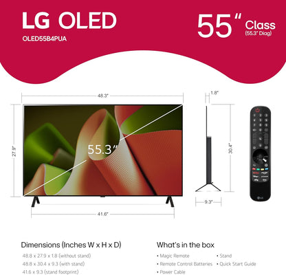 LG - 55" Class B4 Series OLED 4K UHD Smart webOS TV  OLED55B4PUA-C