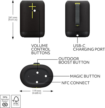 Ultimate Ears EPICBOOM Portable Wireless Bluetooth Speaker - Black