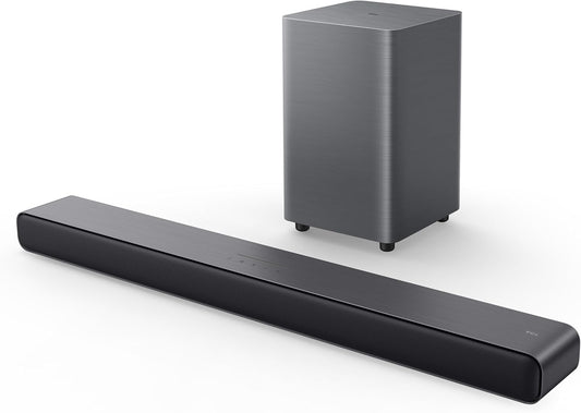 TCL S55H S Class 2.1 Channel Sound Bar with Dolby Atmos, DTS Virtual:X, Wireless Subwoofer, Bluetooth Music Streaming, and Auto Room Calibration  S55H-C