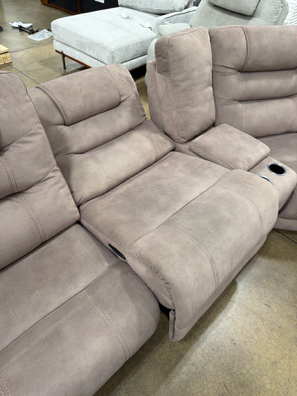 CS260023 Carmelo Fabric Power Reclining Sectional with Power Headrests (some mechanical issues)