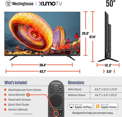 Westinghouse - 50-inch Smart 4K XUMO UHD TV, HDR10, Dolby Vision & Atmos WX50UX4800